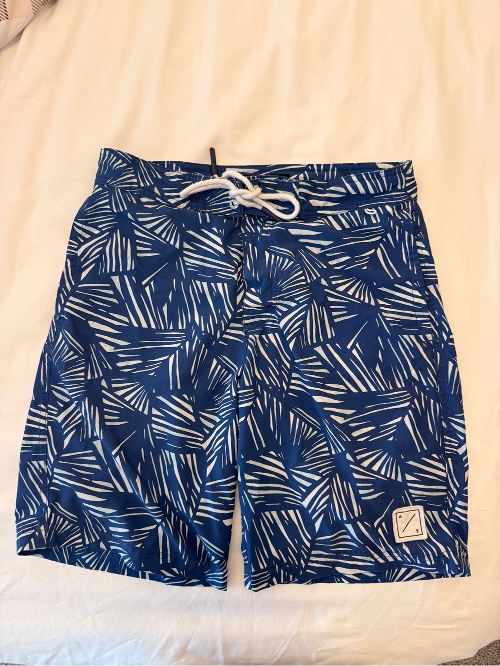Men's Blue Patterned Board Shorts